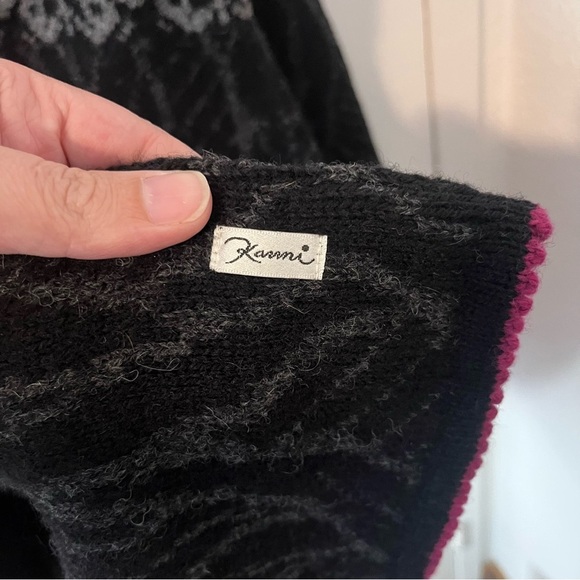 Kauni Design Wool Jacket Sweater Long Felted Butterfly Zip Danish Winter L - Picture 6 of 16